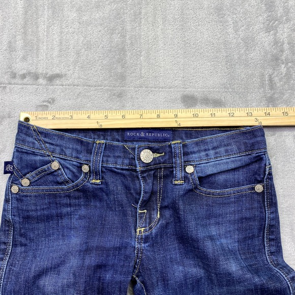 Rock & Republic Berlin Jeans Women's Size 2S Fits 37" Dark Wash Skinny Fit Denim - Picture 5 of 8